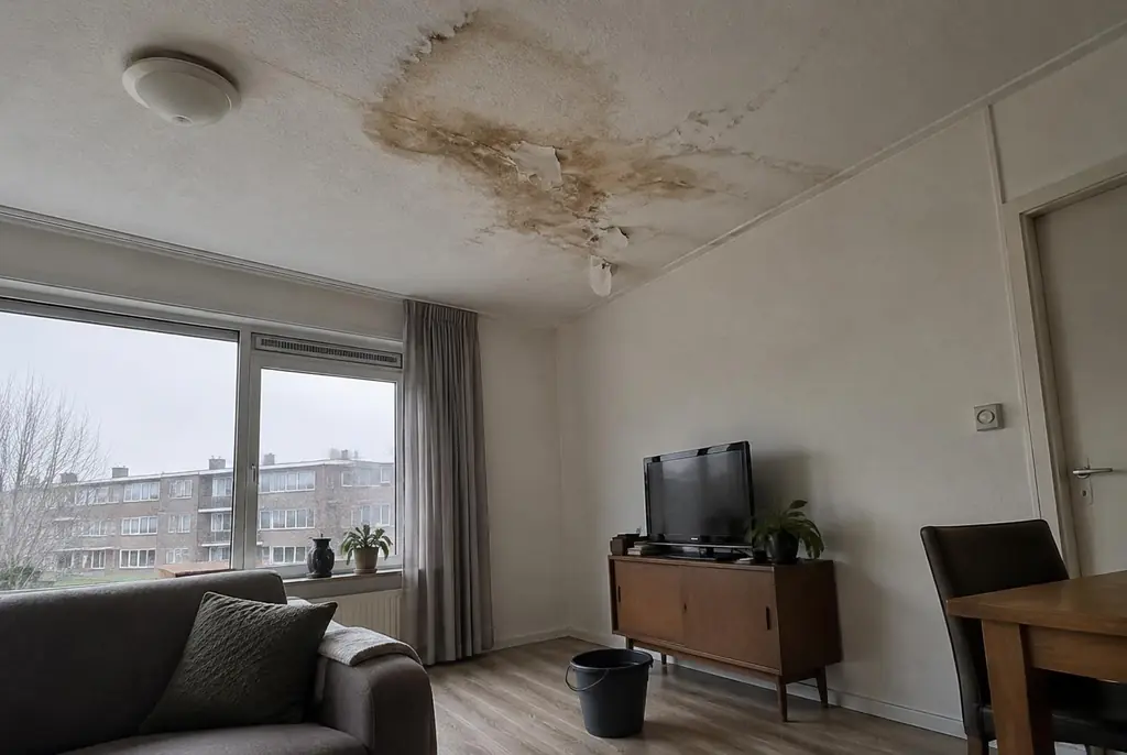 Lekdetectie Alblasserdam – vochtplek op het plafond onder een badkamer